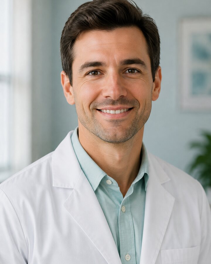 Illustrative physician portrait accompanying Caleb D. Morton, DO