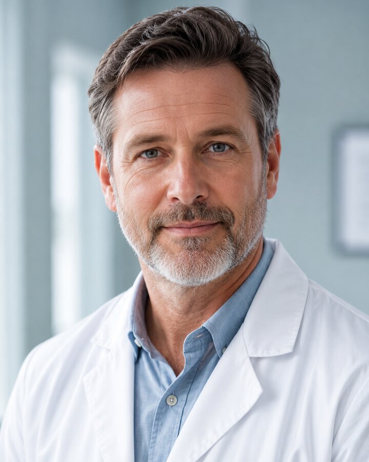 Illustrative physician portrait accompanying Jeffery S. Kelley, MD